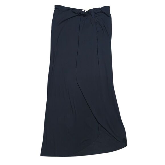 Mystree Womens Size Medium Jersey‎ Knit Wrap Maxi Skirt Black Elastic Waist NWT - Picture 1 of 9